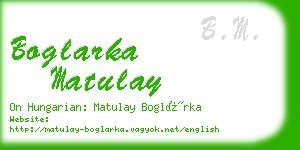 boglarka matulay business card
